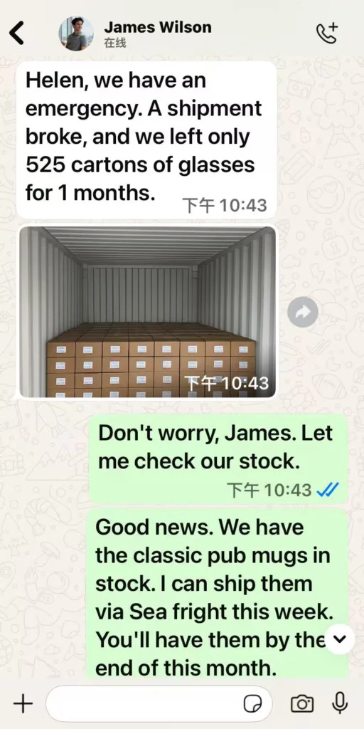 Chatting with global buyers on WhatsApp