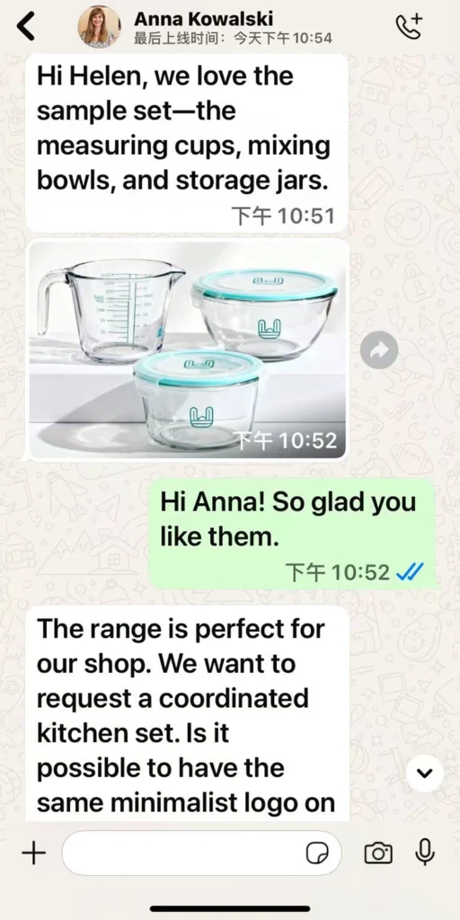 Chatting with global buyers on WhatsApp
