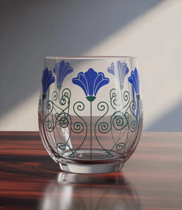 Decorated glassware after branding